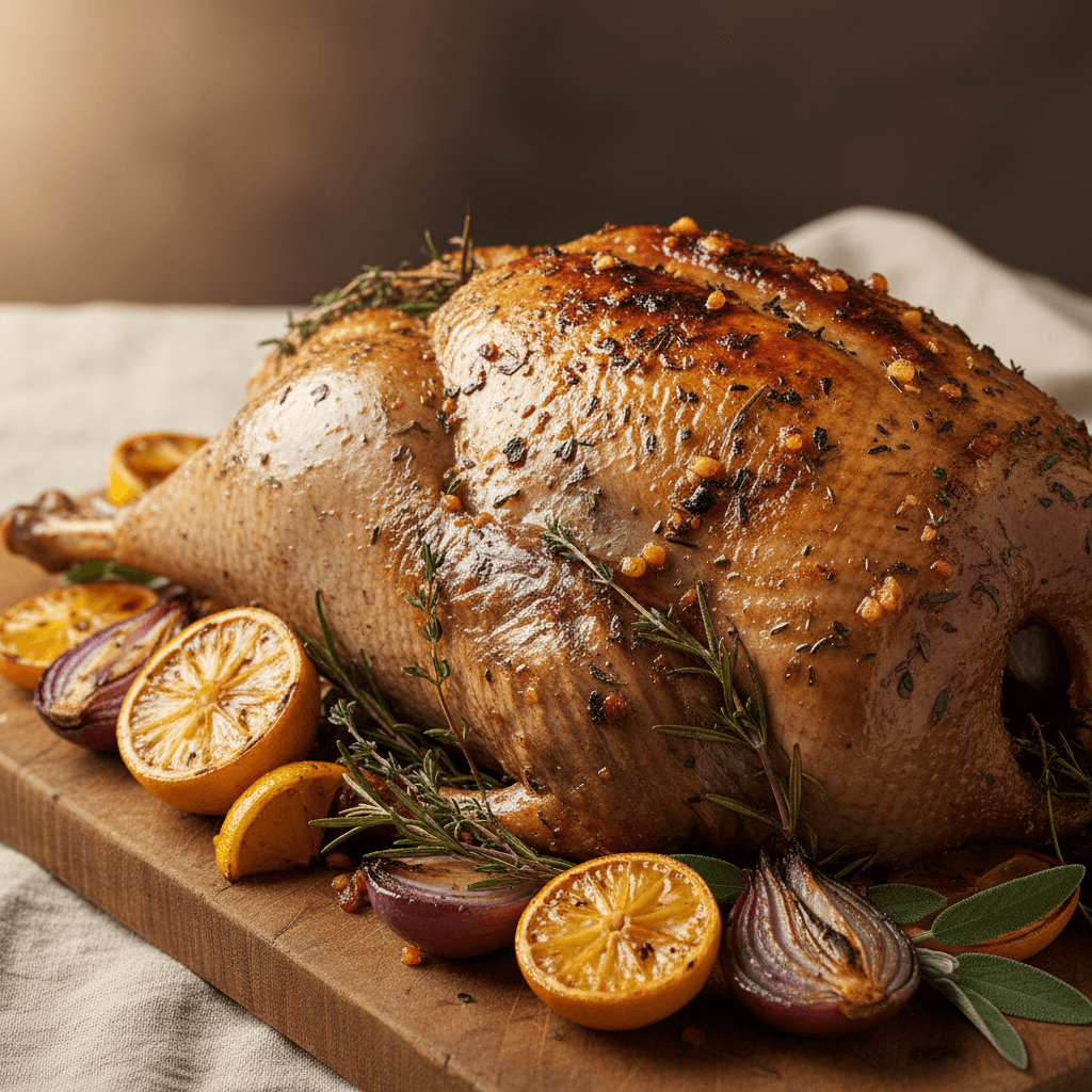 Bernache rôtie aux herbes