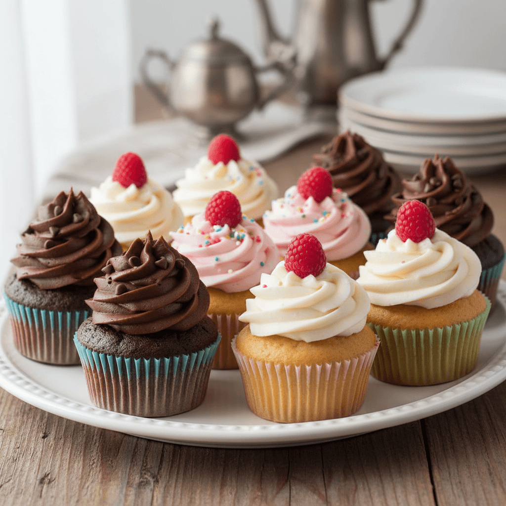 Cupcakes classiques à la vanille française avec crème au beurre