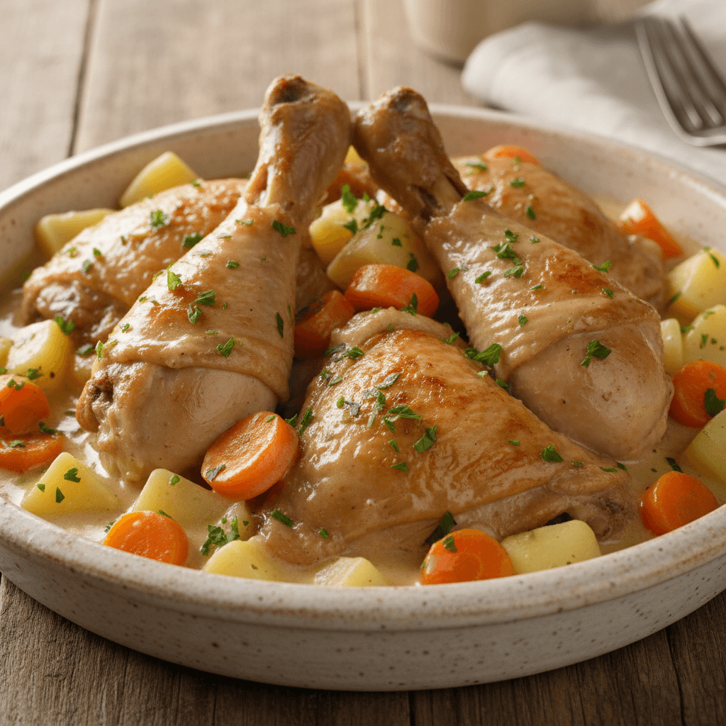 Fricassée de poulet à l'ancienne
