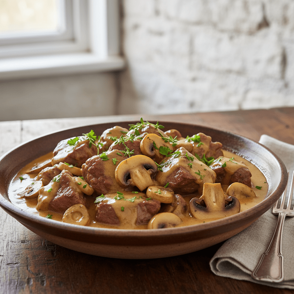 Lièvre braisé à la moutarde