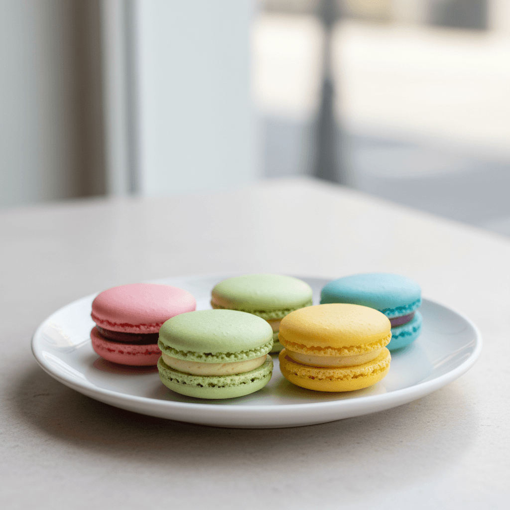 Macarons français classiques à la ganache au chocolat