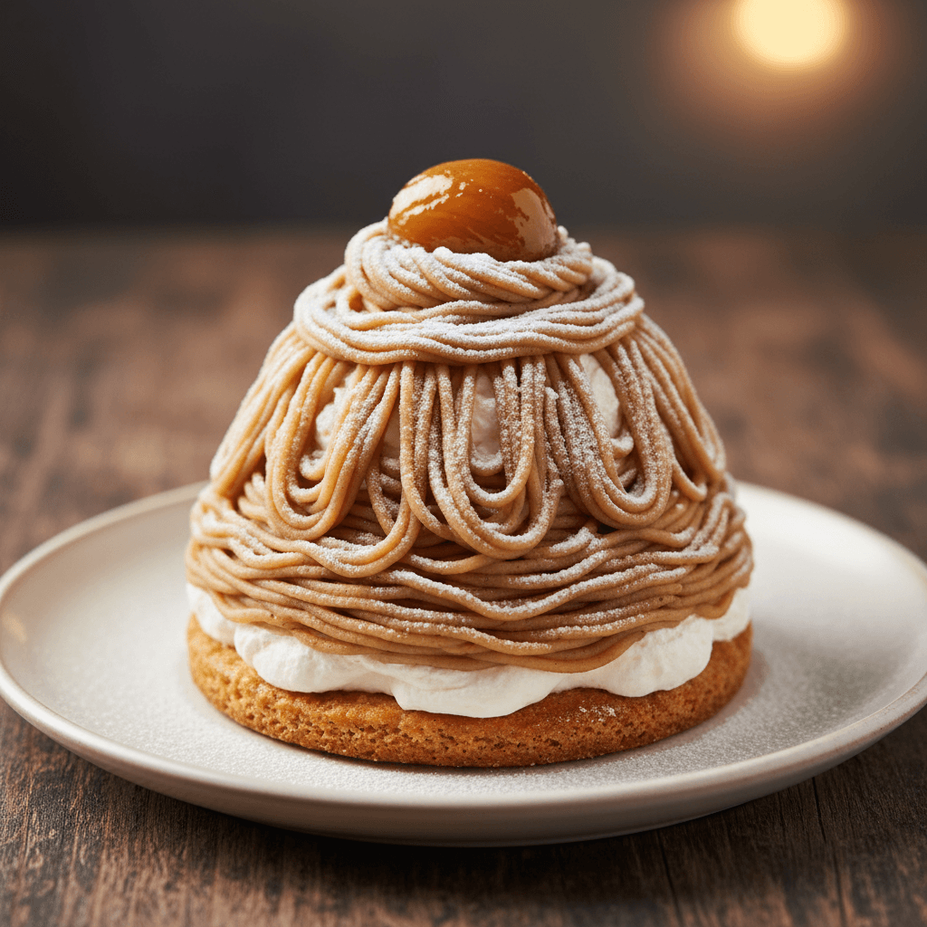 Mont-blanc : Dessert classique français à la meringue et aux marrons