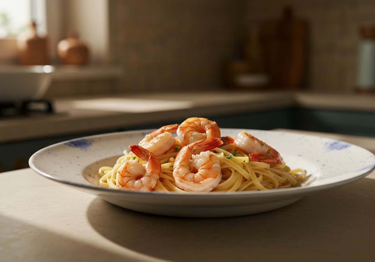 Linguine aux Crevettes Scampi