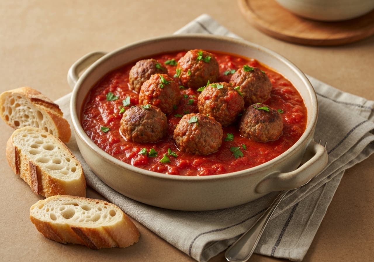 Boulettes de Viande Françaises en Sauce Tomate