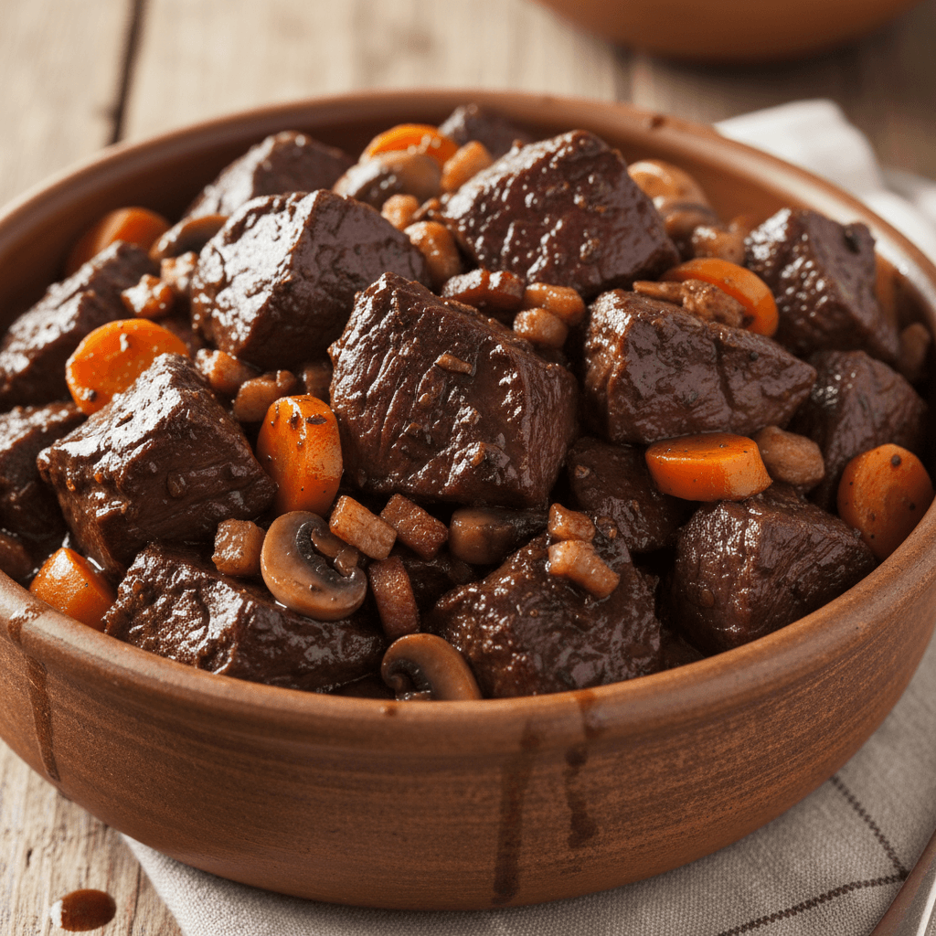 Bourguignon de caribou à la bière noire