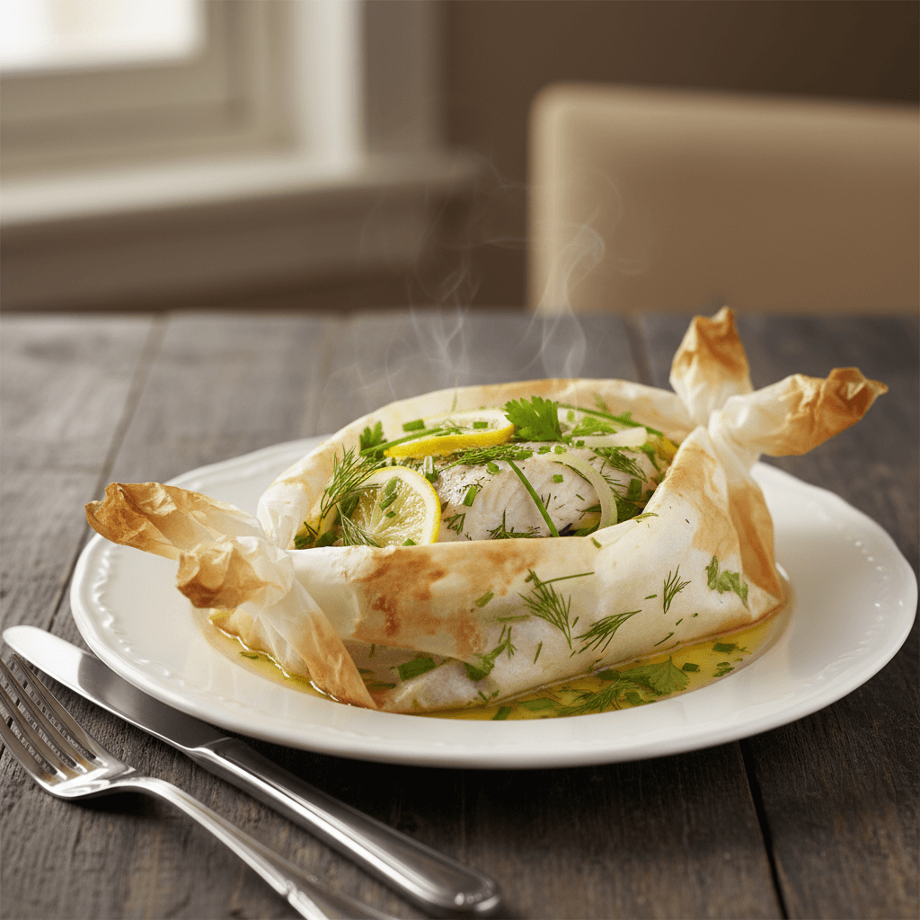 Brochet en papillote aux fines herbes