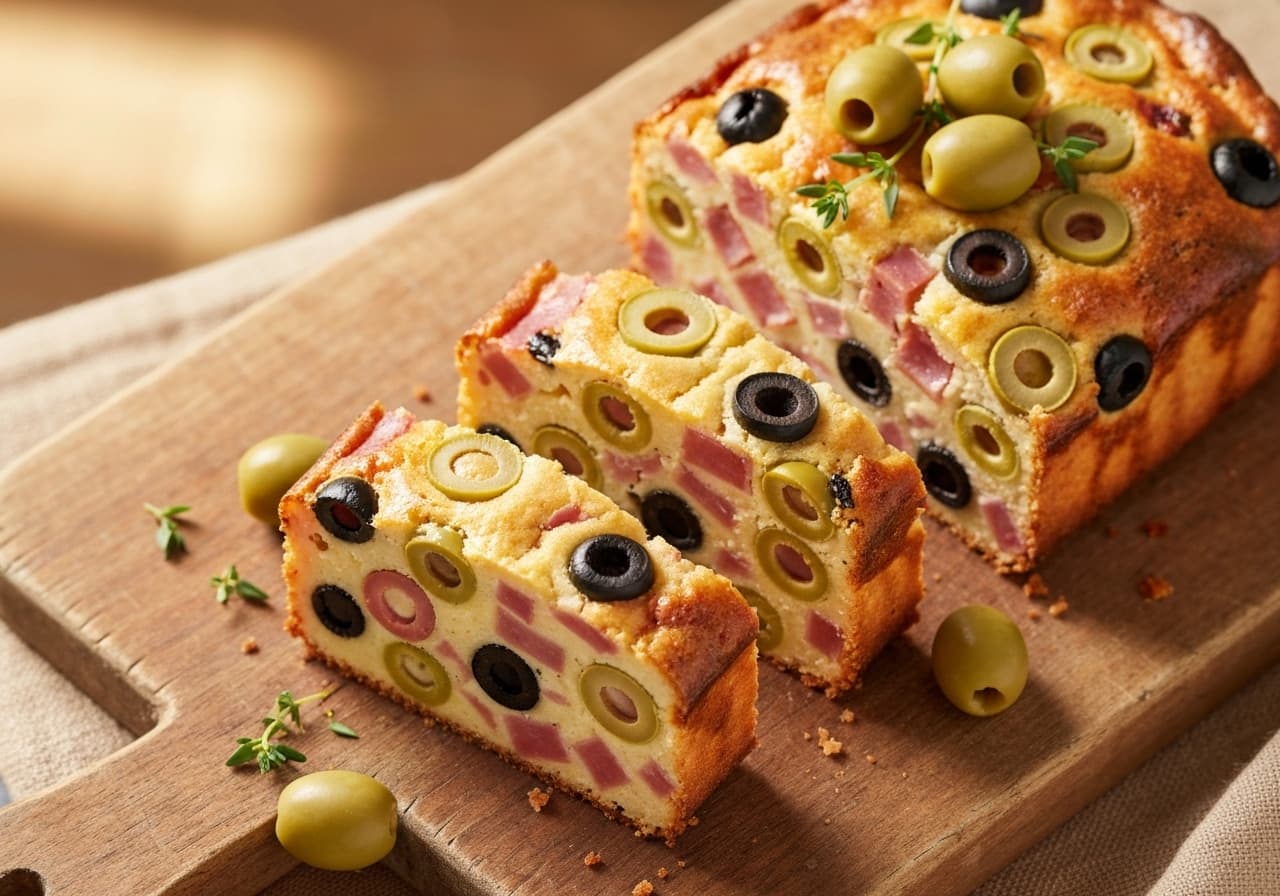Cake Salé Français aux Olives et au Jambon