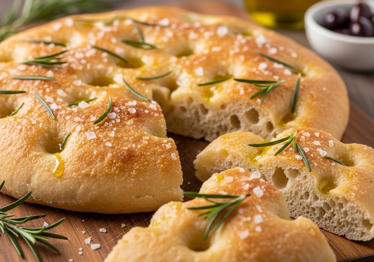 Focaccia Italienne Classique au Romarin et Fleur de Sel