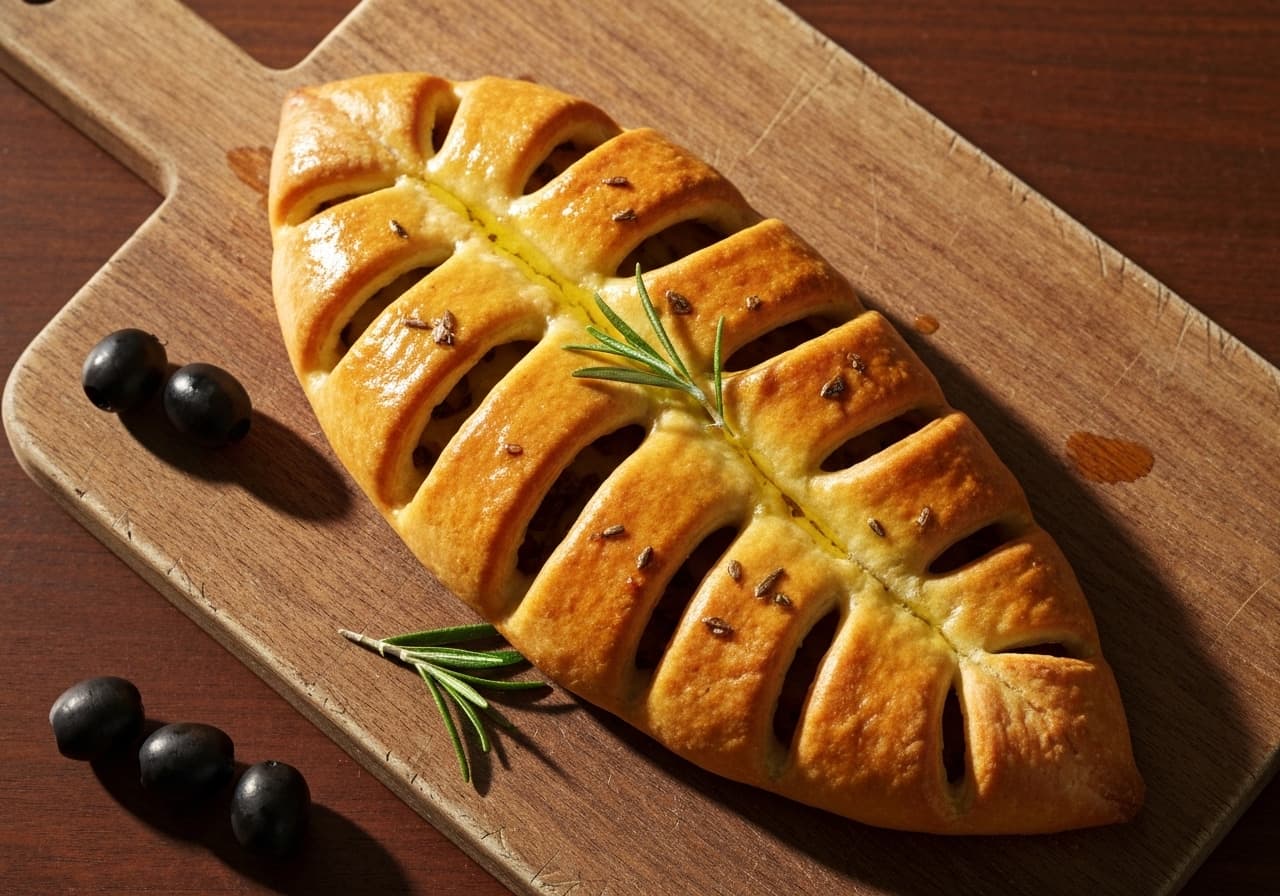 Fougasse aux olives française