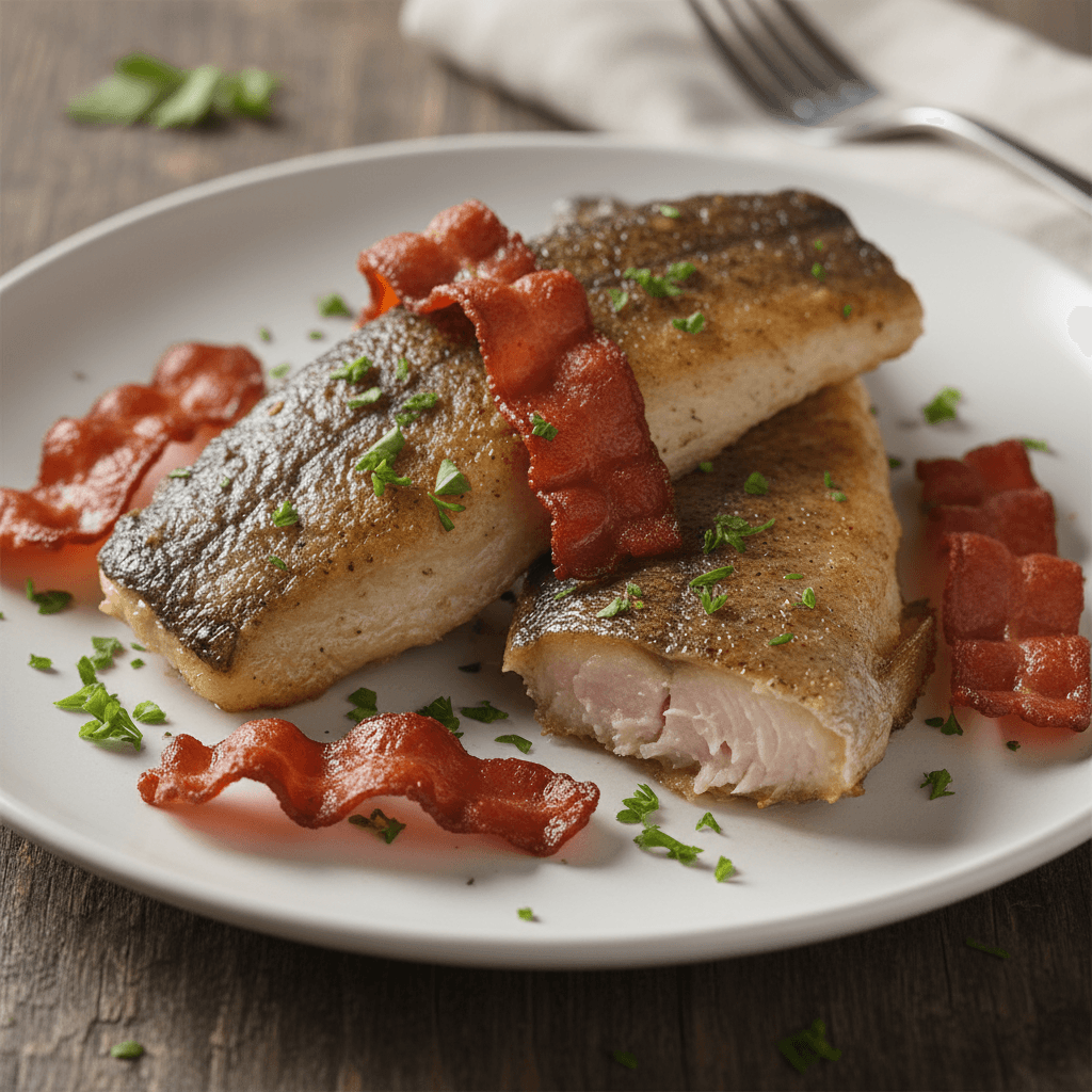 Omble de fontaine poêlé au bacon