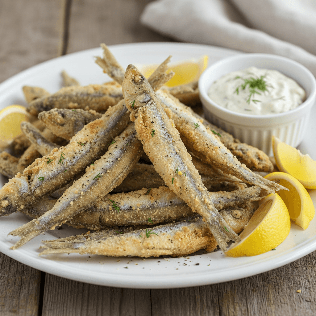 Pêche blanche en friture (éperlan frit)