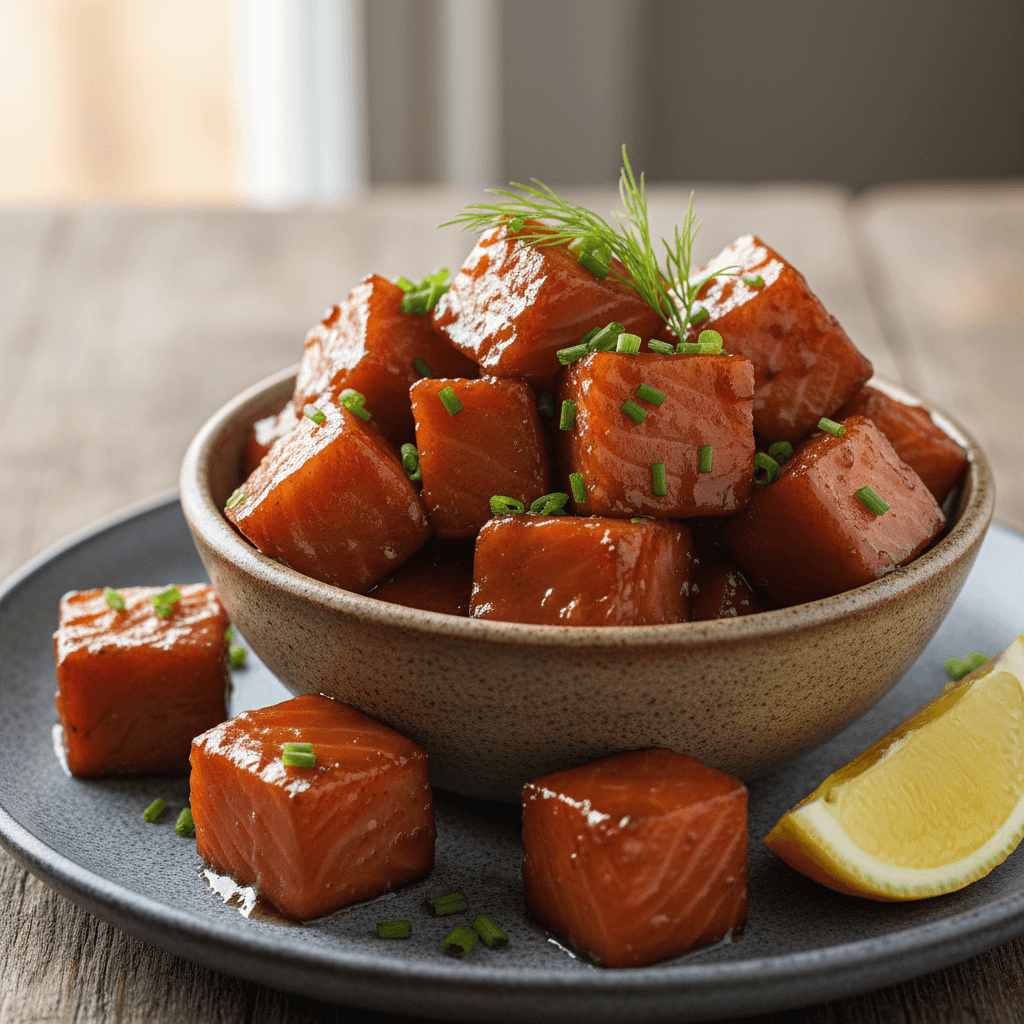 Pépites de saumon fumé à l'érable