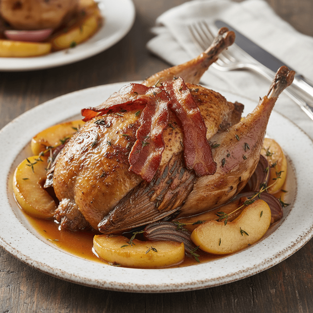 Roasted Partridge with Apples